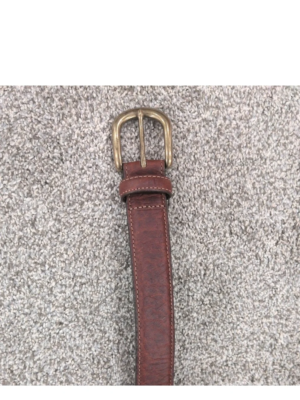 Men's LL Bean Brown Leather Belt 246374 USA Made 46 Genuine Full Grain Leather